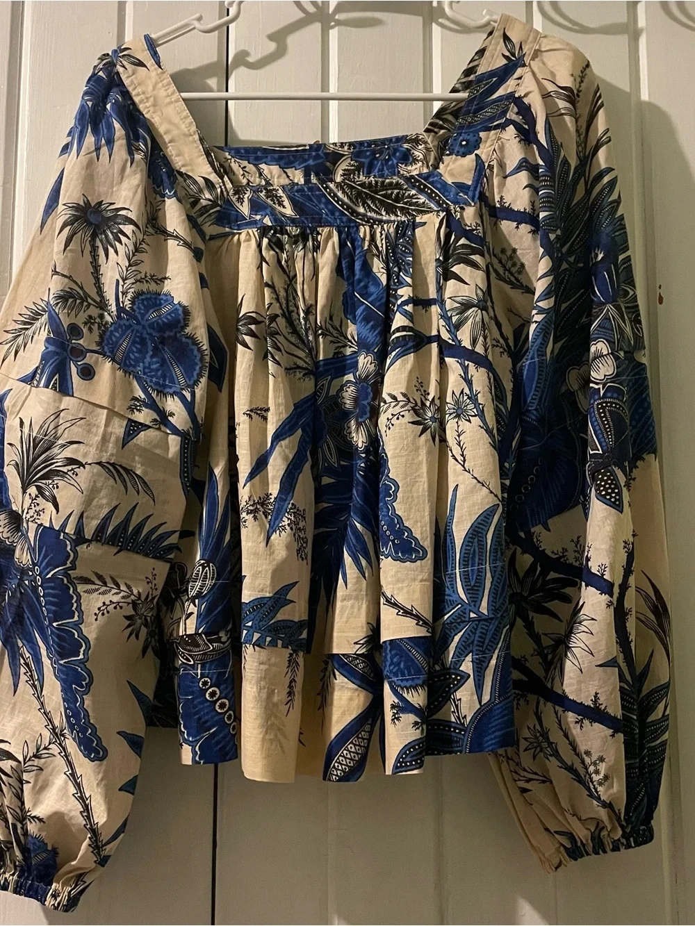 Banana Republic Square Neck Tropical Floral Blouse X-small NWOT